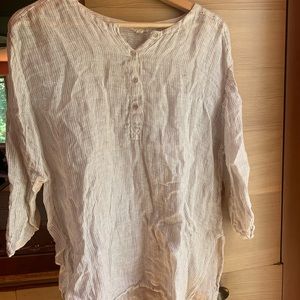 EILEEN FISHER Linen Striped Shirt